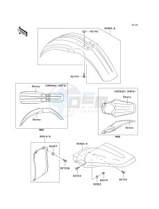 KX 85 A [KX85 MONSTER ENERGY] (A6F - A9FA) A6F drawing FENDERS