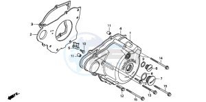 CB250 TWO FIFTY drawing LEFT CRANKCASE COVER