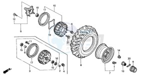 TRX350FM FOURTRAX 350 4X4 drawing FRONT WHEEL