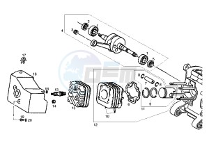 ATLANTIS O2 BULLET - 50 cc drawing CRANKSHAFT-CYLINDER