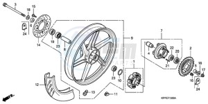 CBR125RWA Europe Direct - (ED / BLA) drawing REAR WHEEL