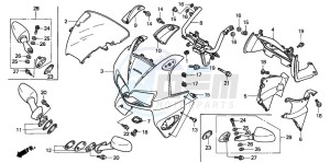 VFR800FI drawing UPPER COWL