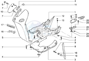 Liberty 125 drawing Front shield-Footboard-Spoiler