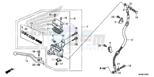 GLR1251WHF CB125F UK - (E) drawing FRONT BRAKE MASTER CYLINDER