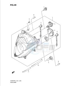 GSXF650 drawing HEADLAMP (GSX650FUAL1 E21)