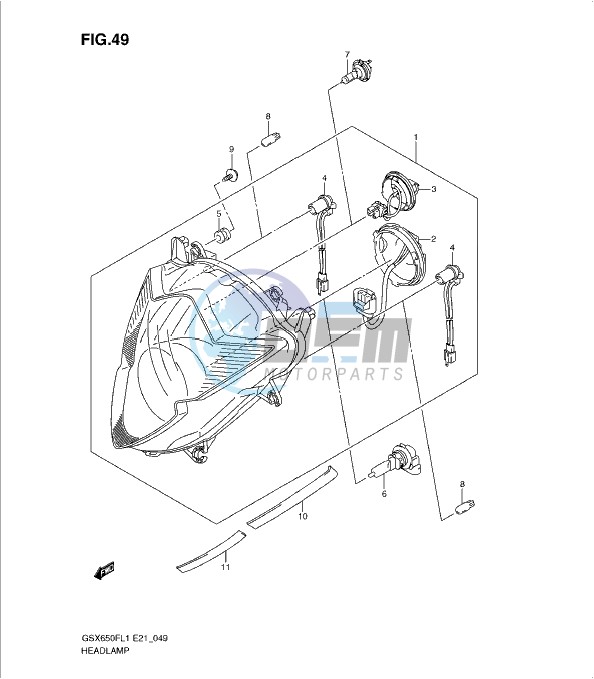 HEADLAMP (GSX650FUAL1 E21)