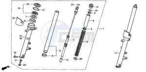 CB900F CB900F drawing FRONT FORK (CB900F4/5/6/7)