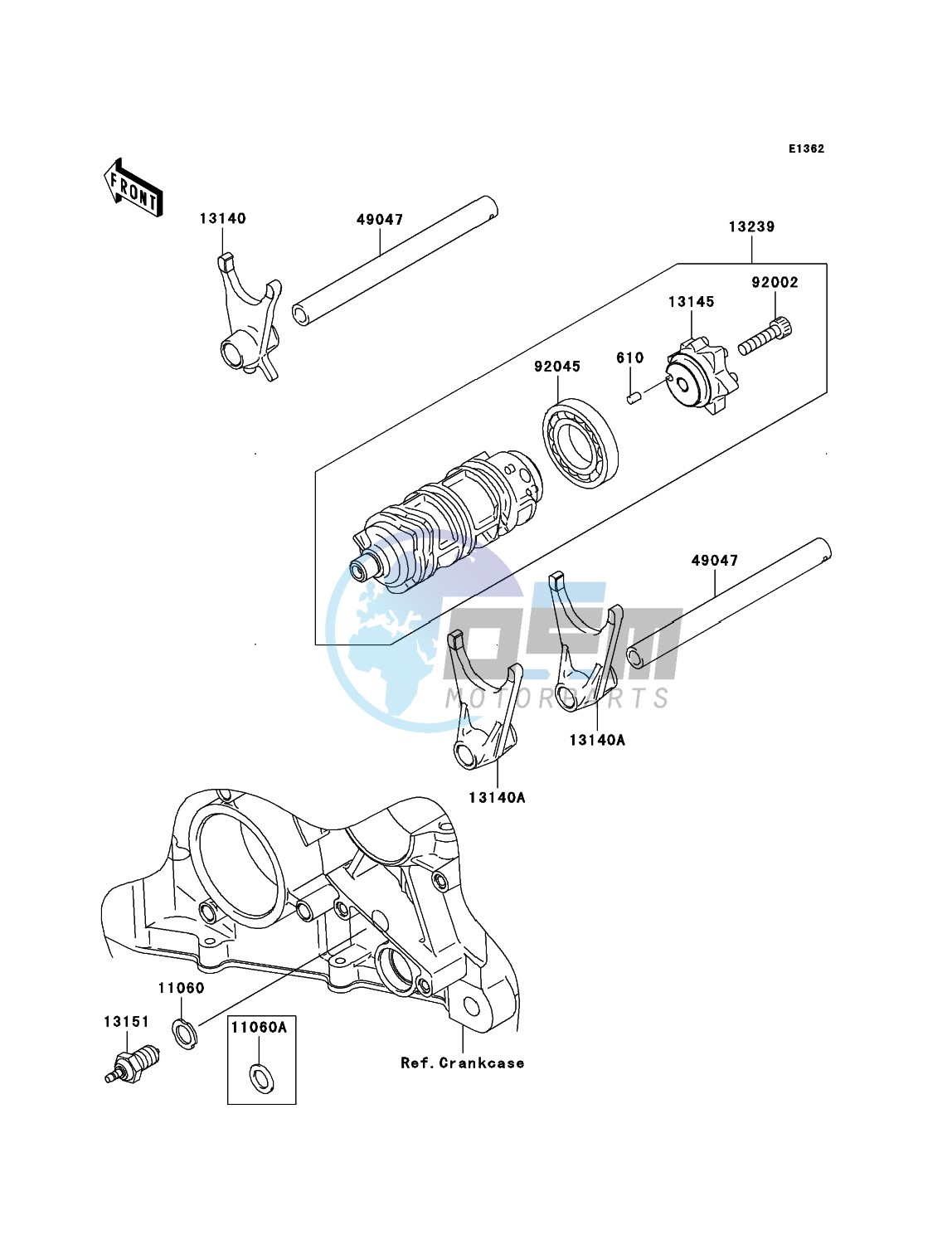 Gear Change Drum/Shift Fork(s)