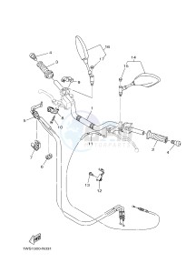 MT07A MT-07 ABS 700 (1XBM) drawing STEERING HANDLE & CABLE