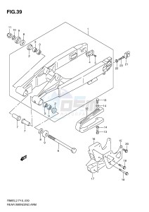 RM85 (P19) drawing REAR SWINGING ARM (RM85L2 P19)