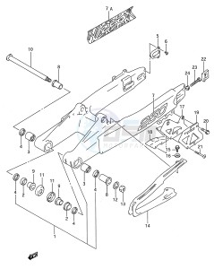 RM250 (E28) drawing REAR SWINGING ARM