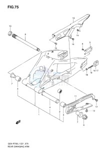 GSX-R750 drawing REAR SWINGING ARM L1