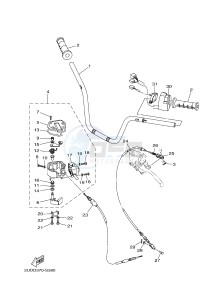 YFM700FWAD YFM70GPAH GRIZZLY 700 EPS (B1A2) drawing STEERING HANDLE & CABLE