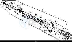 ORBIT III 50 (25 KM/H) (XE05W1-NL) (L8-M0) drawing DRIVEN PULLEY ASSY