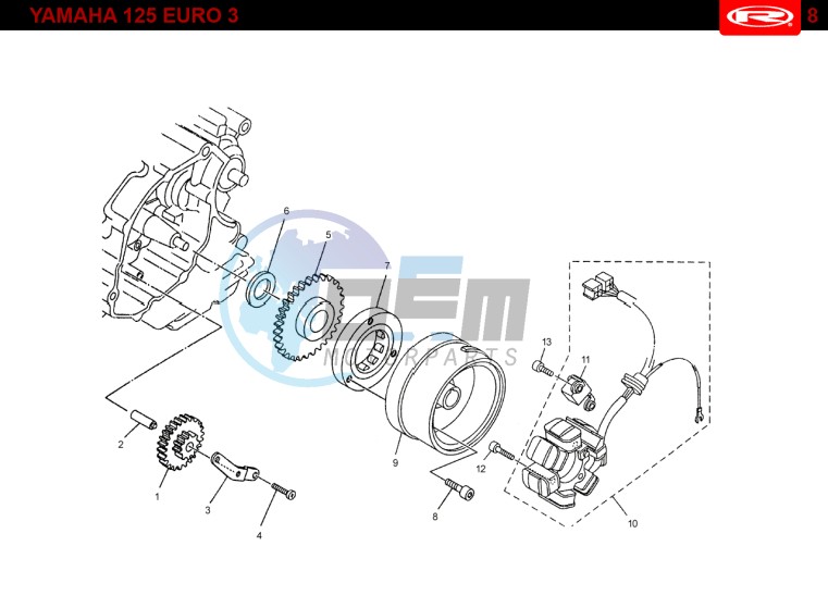 STATOR  Yamaha 125 EURO-3