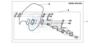 VT600C drawing WINDSHIELD SET