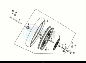 SYMPHONY S 125 (XF12W1-EU) (E5) (M1) drawing FRONT WHEEL