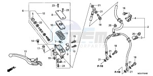 CBR600FB drawing FR. BRAKE MASTER CYLINDER (CBR600F)