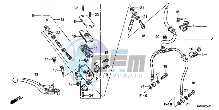 FR. BRAKE MASTER CYLINDER (CBR600F)