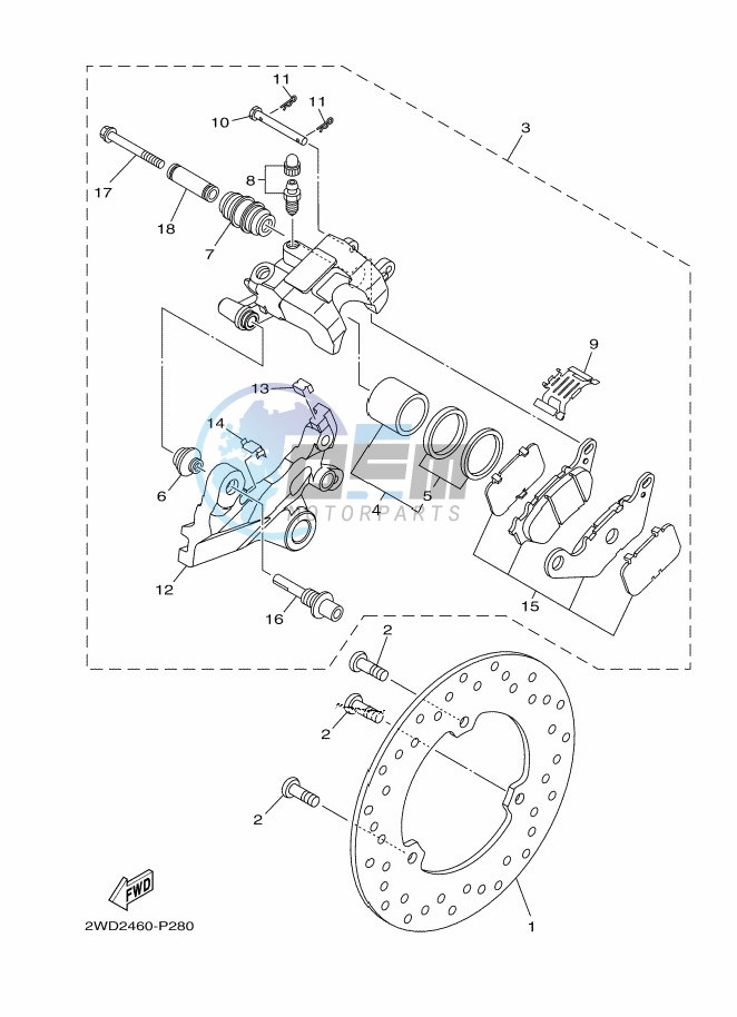 REAR BRAKE CALIPER