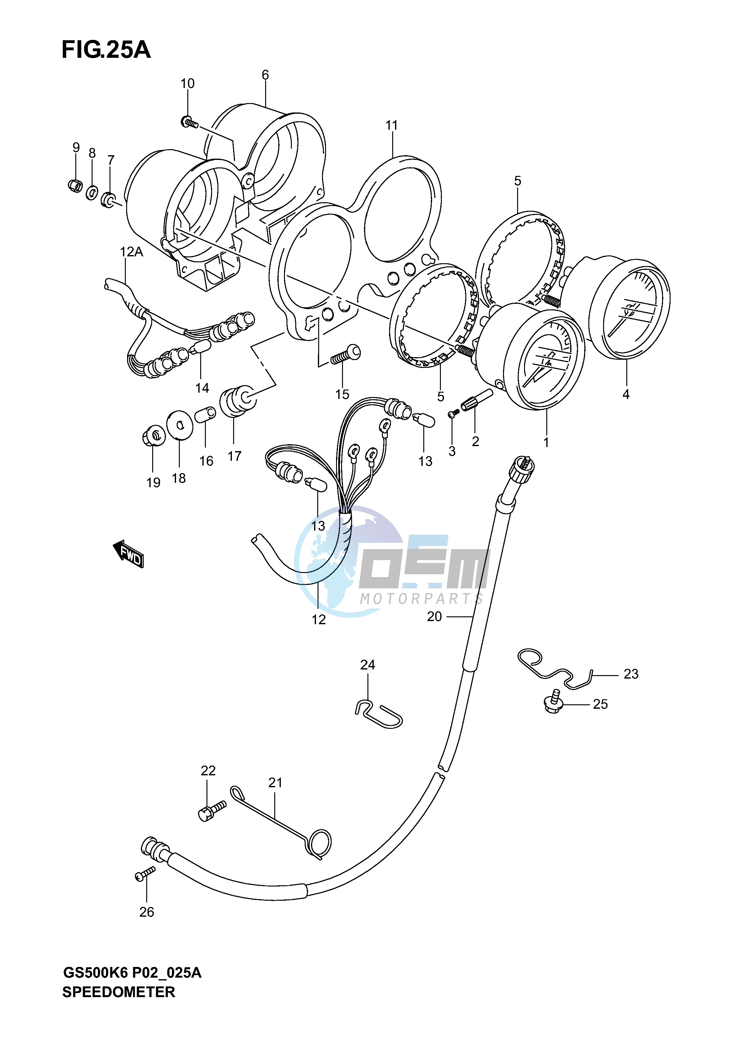 SPEEDOMETER - TACHOMETER (GS500K4 K5 K6 UK4 K5 K6)