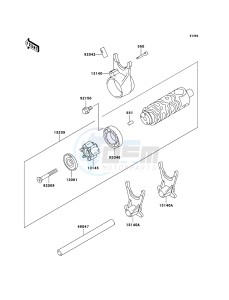 KLE500 KLE500-B1P GB XX (EU ME A(FRICA) drawing Gear Change Drum/Shift Fork(s)