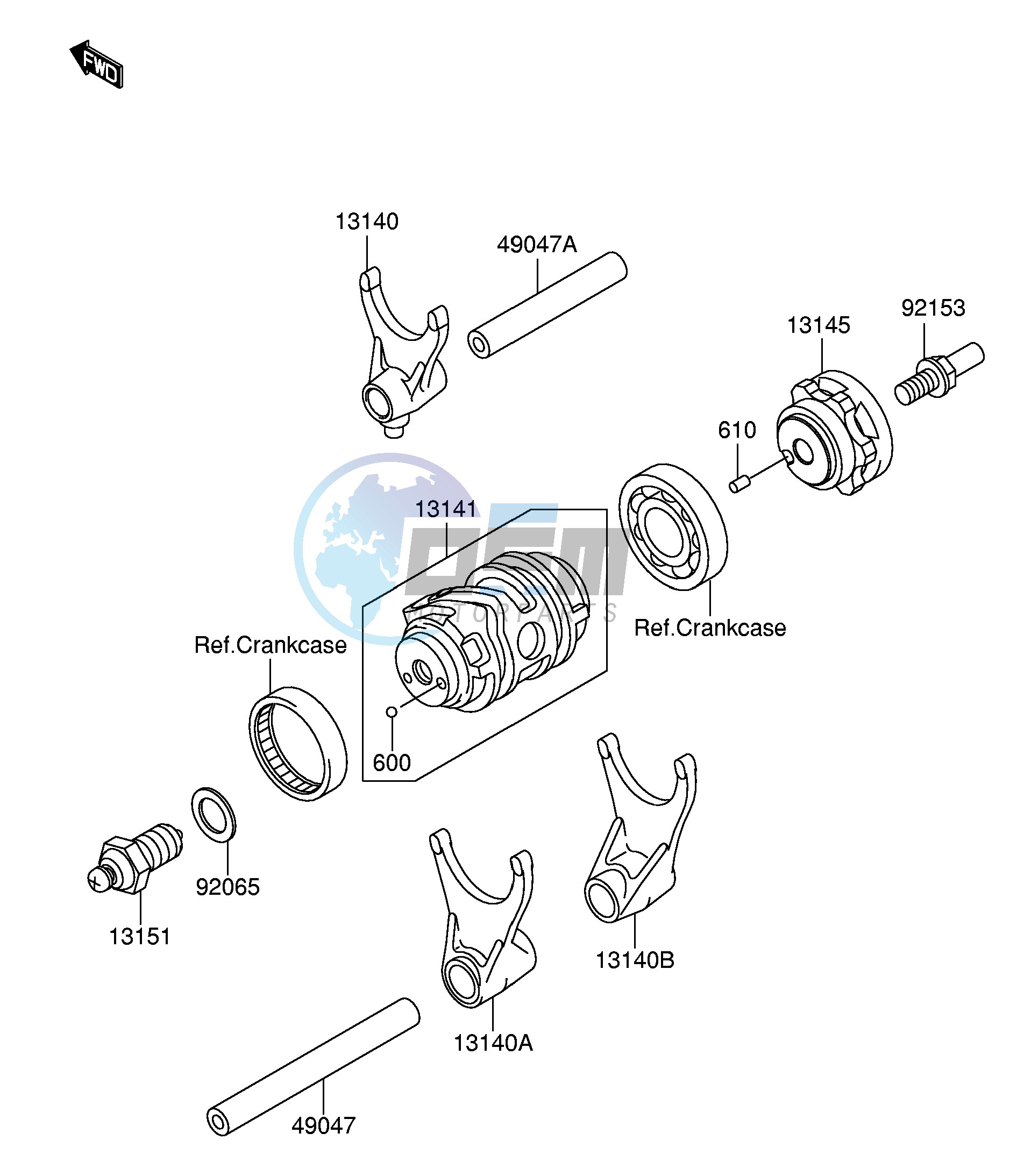 GEAR CHANGE DRUM SHIFT FORK