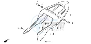 CBR600F4 drawing REAR COWL (CBR600F42-3/FS/FR)