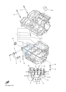 FZ8-SA FZ8 FAZER (ABS) 800 (1BD8 1BD9) drawing CRANKCASE