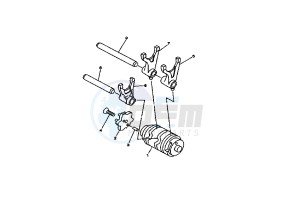 XT X 125 drawing SHIFT CAM - FORK