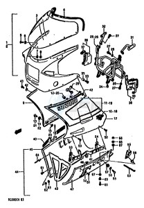 RG500 (E1) Gamma drawing COWLING (MODEL H)