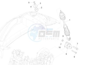 150 Sprint 4T 3V ie (NAFTA) drawing Rear suspension - Shock absorber/s