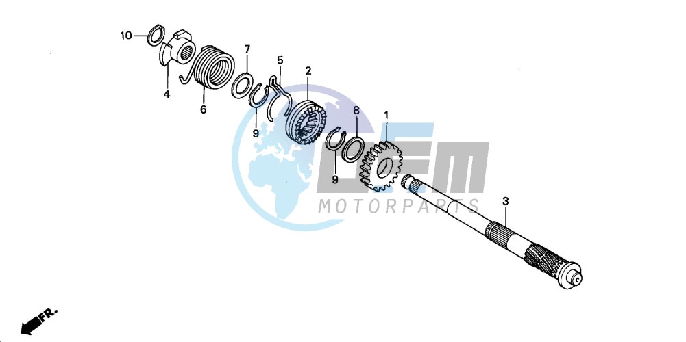 KICK STARTER SPINDLE (Z50JM/JN/JP/JT)