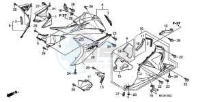 CBR600RA9 BR / ABS MME - (BR / ABS MME) drawing LOWER COWL (L.) (CBR600RR9,A/RA9,A)