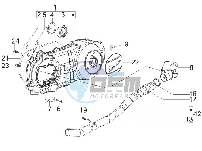 Crankcase cover and cooling