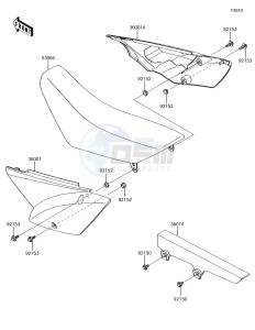 KLX110 KLX110CGF EU drawing Side Covers/Chain Cover