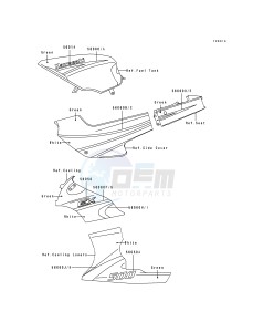 EX 500 A [EX500] (A4-A7) [EX500] drawing DECALS-- EX500-A7- --- GREEN_WHITE- -