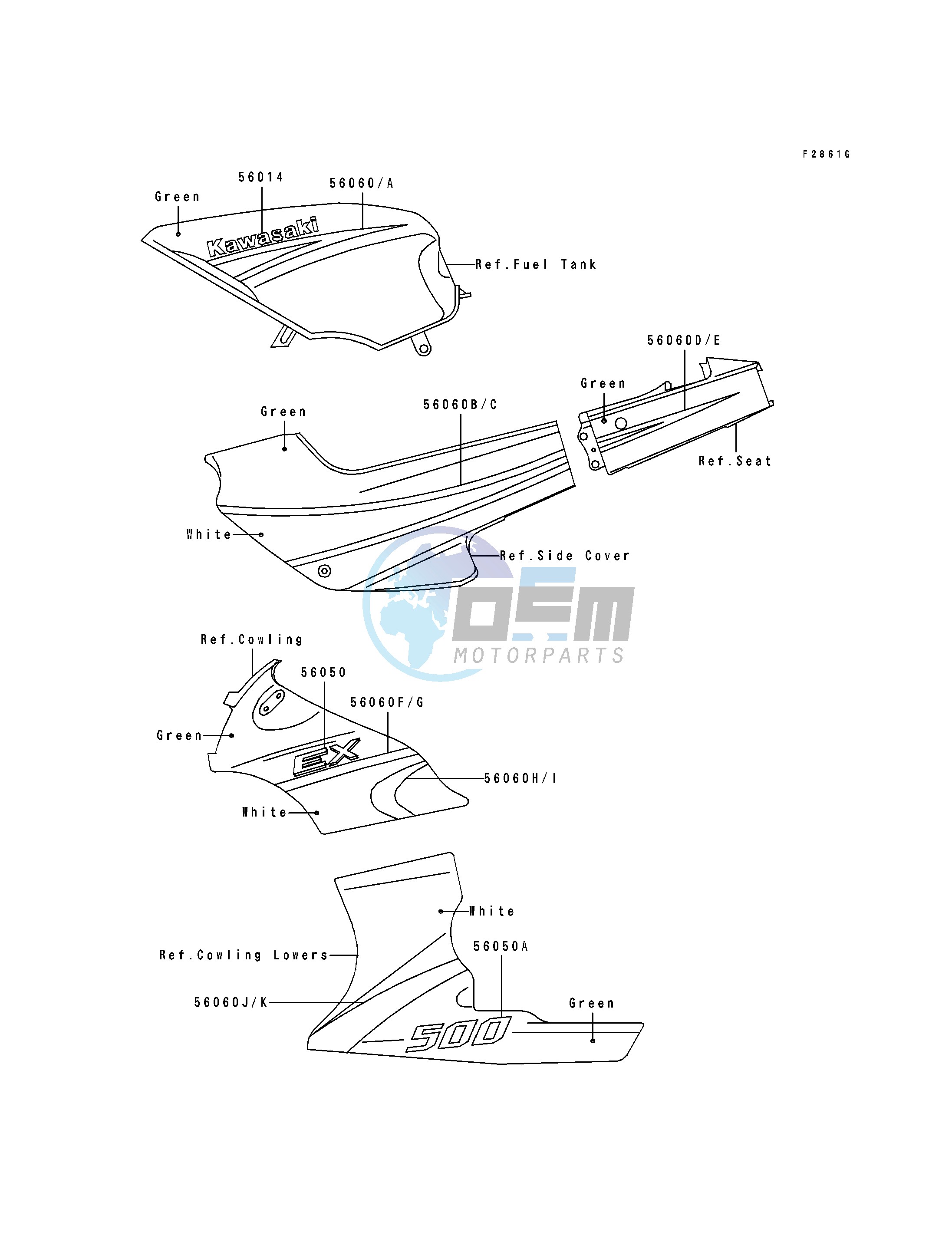 DECALS-- EX500-A7- --- GREEN_WHITE- -