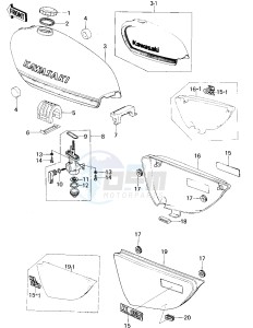 KL 250 A [KLR250] (A1-A2) [KLR250] drawing FUEL TANK_SIDE COVERS