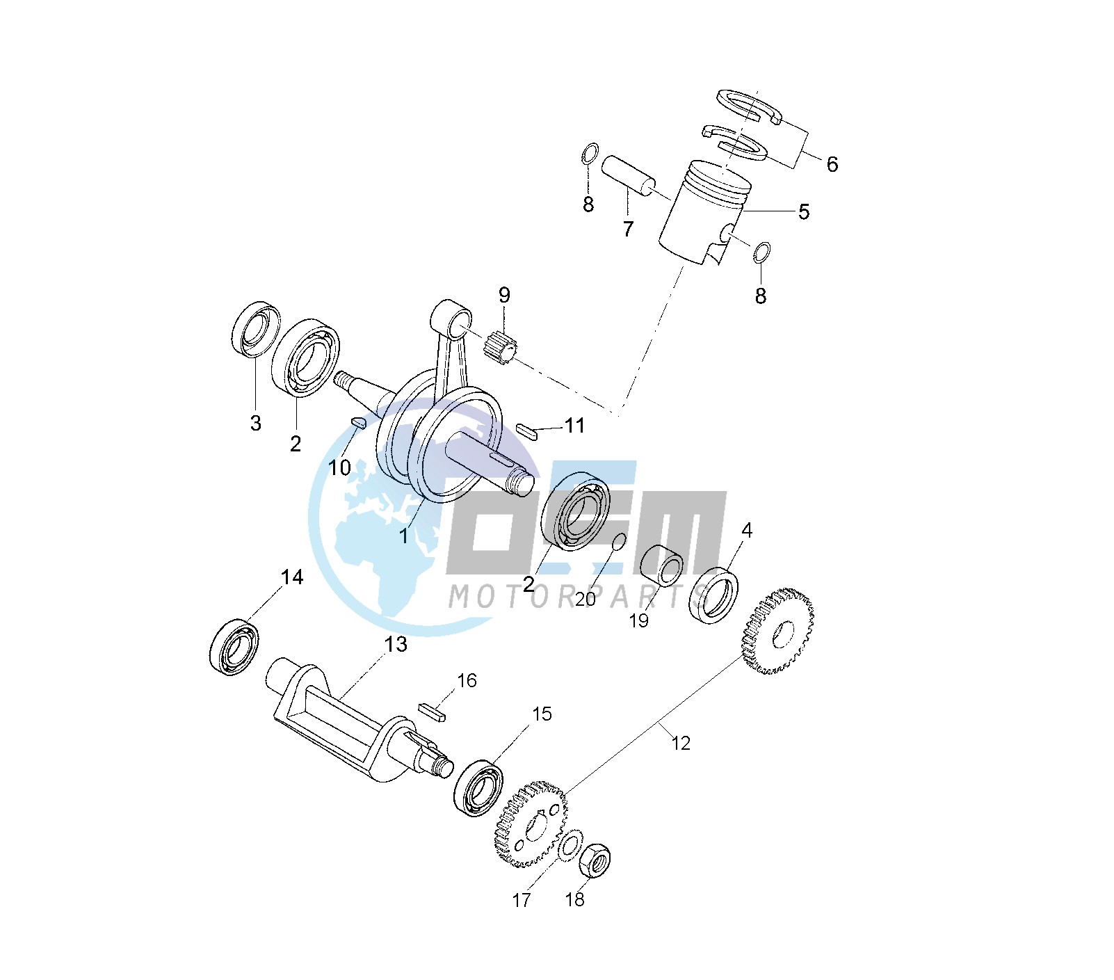 CRANKSHAFT AND PISTON