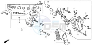 XL1000V drawing FRONT BRAKE CALIPER (L.)