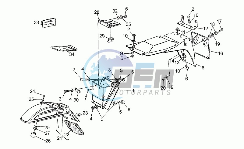 Front/rear mudguards