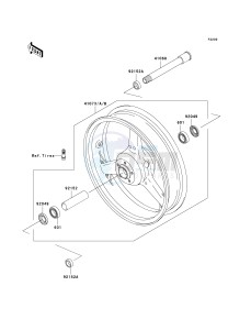 ZR 1000 B [Z1000 EUROPEAN] (B7F-B9F) 0B9F drawing FRONT HUB