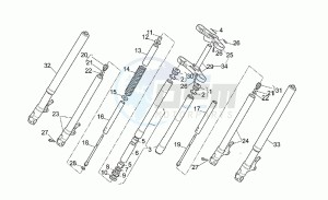 V 11 1100 Sport - Mandello Sport/Mandello drawing Front fork