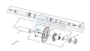 QUAD LANDER 300S drawing REAR AXLE / BRAKE DISC