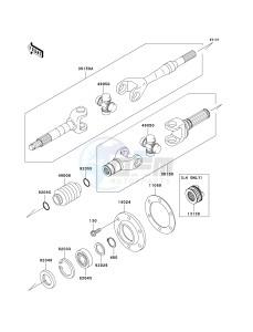 KAF 620 J [MULE 3010 TRANS4X4] (J6J-J8F) J8F drawing DRIVE SHAFT-REAR