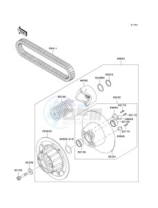 KAF 950 B [MULE 3010 DIESEL 4X4] (B7F) B6F drawing DRIVEN CONVERTER_DRIVE BELT