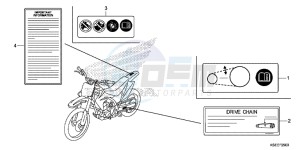 CRF150RE CRF150R Europe Direct - (ED) drawing CAUTION LABEL