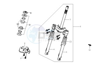 JET 50 KH ENGINE drawing FRONT FORK/ STEERING HEAD BEARING