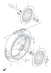 GSX-R600 (E2) drawing FRONT WHEEL (MODEL V)